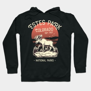 Estes Park Colorado National Park Moose Sunset Hoodie